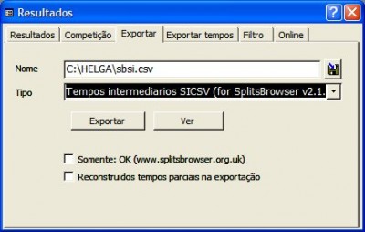 Exportar resultados para archivos CSV, Excel, com tempos intermedias...<br />Formato especial para Winsplits, SplitsBrowser..